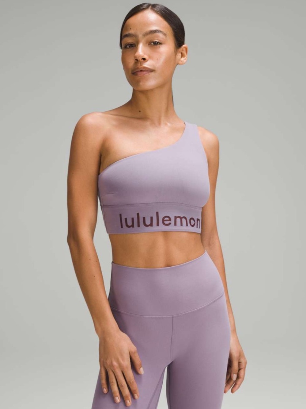 NWT Lululemon Align Asymmetrical Bra
Light Support, C/D Cup Graphic Purple Ash
